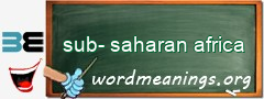WordMeaning blackboard for sub-saharan africa